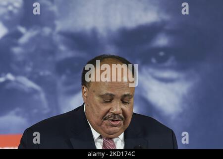 Drum Mayor Institute, Vorsitzender Martin Luther King III, spricht während der Veranstaltung Deliver Voting Rights, heute am 17. Januar 2021 im Columbus Club/Union Station in Washington DC, USA. (Foto von Lenin Nolly/NurPhoto) Stockfoto