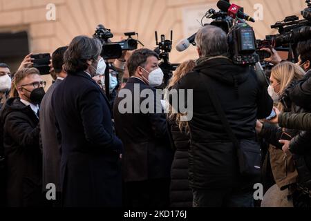 Matteo Renzi am 24. Januar 2022 in Rom, Italien. Das italienische parlament wird am 24. Januar zusammentreffen, um für einen neuen Staatschef zu stimmen, der den scheidenden Sergio Mattarella ersetzen soll. (Foto von Andrea Ronchini/NurPhoto) Stockfoto