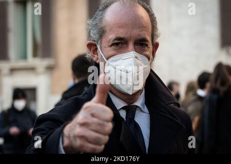 Luca Zaia Präsident der Region Venetien am 24. Januar 2022 in Rom, Italien. Das italienische parlament wird am 24. Januar zusammentreffen, um für einen neuen Staatschef zu stimmen, der den scheidenden Sergio Mattarella ersetzen soll. (Foto von Andrea Ronchini/NurPhoto) Stockfoto