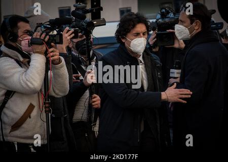 Danilo Toninelli am 24. Januar 2022 in Rom, Italien. Das italienische parlament wird am 24. Januar zusammentreffen, um für einen neuen Staatschef zu stimmen, der den scheidenden Sergio Mattarella ersetzen soll. (Foto von Andrea Ronchini/NurPhoto) Stockfoto