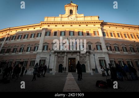 Ein Blick auf den Palazzo Montecitorio am 25. Januar 2022 in Rom, Italien. (Foto von Andrea Ronchini/NurPhoto) Stockfoto