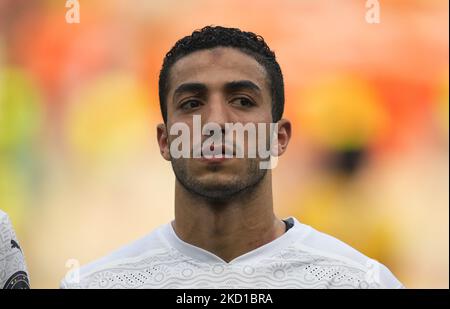 !E2! Während der Afrikanischen Fußballmeisterschaft der Nationen in Ägypten gegen die Elfenbeinküste am 26. Januar 2022 im Ahmadou-Ahidjo-Stadion. (Foto von Ulrik Pedersen/NurPhoto) Stockfoto