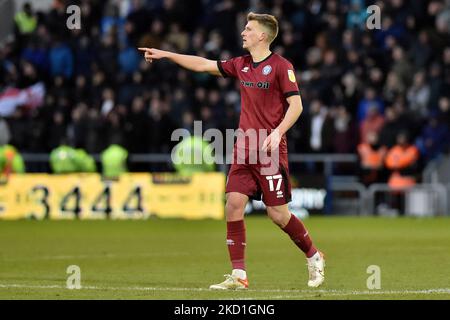 Paul Downing vom Rochdale Association Football Club während des Spiels der Sky Bet League 2 zwischen Oldham Athletic und Rochdale im Boundary Park, Oldham, am Samstag, den 29.. Januar 2022. (Foto von Eddie Garvey/MI News/NurPhoto) Stockfoto