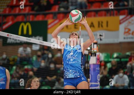 Carlotta Cambi von Azzurra Volley San Casciano während des Volleyball Serie A1 Frauenmatches zwischen Bosca S.Bernardo Cuneo und Azzurra Volley San Casciano am 29 2022. Januar in der Pala Ubi Banca in Cuneo, Italien (Foto von Alberto Gandolfo/NurPhoto) Stockfoto