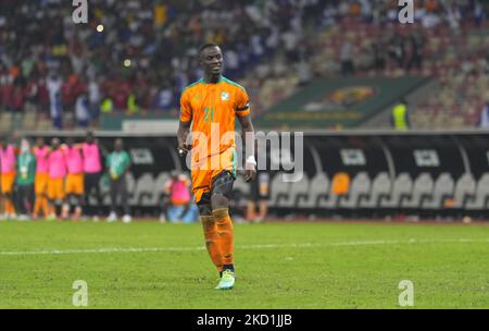 Vincent Aboubakar aus Kamerun während Kameruns gegen Komoren, Afrikanischer Fußballpokal, im Olembe-Stadion am 24/1/22. (Foto von Ulrik Pedersen/NurPhoto) Stockfoto