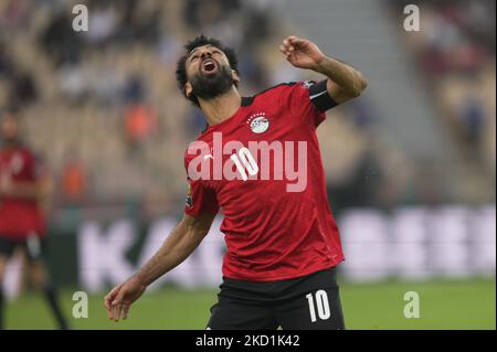 Mohamed Salah (Hauptmann) von Ägypten während des Afrikanischen Fußballs der Nationen Marokko gegen Ägypten am 30. Januar 2022 im Ahmadou-Ahidjo-Stadion. (Foto von Ulrik Pedersen/NurPhoto) Stockfoto