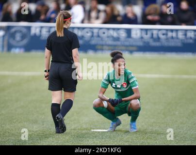 Coventry United LFC Elisha N'dOW während der vierten Runde des FA Women's FA Cup zwischen den Frauen der Stadt Billericay und dem WFC Coventry United am 30.. Januar 2022 im New Lodge Stadium in Billericay, Großbritannien (Foto by Action Foto Sport/NurPhoto) Stockfoto