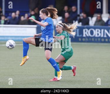 Ruby Sealey (Drewe) von den Frauen der Stadt Billericay während der vierten Runde des FA Women's FA Cup zwischen den Frauen der Stadt Billericay und dem United WFC Coventry am 30.. Januar 2022 im New Lodge Stadium in Billericay, Großbritannien (Foto by Action Foto Sport/NurPhoto) Stockfoto