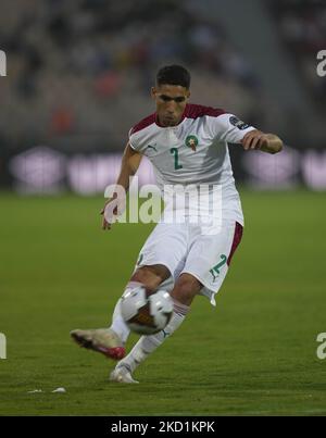 Achraf Hakimi von Marokko während Marokko gegen Ägypten, African Cup of Nations, im Ahmadou Ahidjo Stadion am 30. Januar 2022. (Foto von Ulrik Pedersen/NurPhoto) Stockfoto