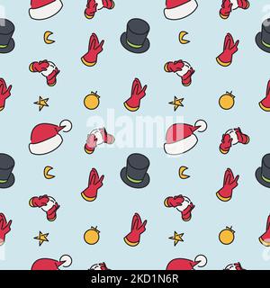 Nahtlose Muster Weihnachten, von Hand gezeichnet und einfach zu bedienen, mit einem flachen Design-Stil gemacht Stock Vektor