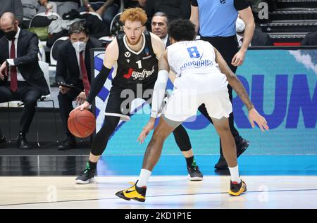 Niccolo Mannion (Segafredo Virtus Bologna)während des Eurocup-Turniermatches Segafredo Virtus Bologna gegen. Buducnost Voli Podgorica in der Segafredo Arena - Bologna, 1. Februar 2022 (Foto von Michele Nucci/LiveMedia/NurPhoto) Stockfoto