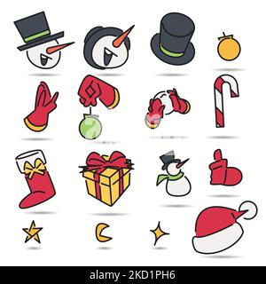 Nahtlose Muster Weihnachten, von Hand gezeichnet und einfach zu bedienen, mit einem flachen Design-Stil gemacht Stock Vektor