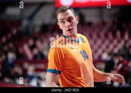 Philipp Herkenhoff (Ratiopharm ULM) während der Basketball EuroCup Meisterschaft Umana Reyer Venezia gegen Ratiopharm Ulm am 02. Februar 2022 im Palasport Taliercio in Venedig, Italien (Foto: Mattia Radoni/LiveMedia/NurPhoto) Stockfoto