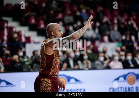 Jordan Theodore (Umana Reyer Venezia) während der Basketball EuroCup Meisterschaft Umana Reyer Venezia gegen Ratiopharm Ulm am 02. Februar 2022 im Palasport Taliercio in Venedig, Italien (Foto: Mattia Radoni/LiveMedia/NurPhoto) Stockfoto