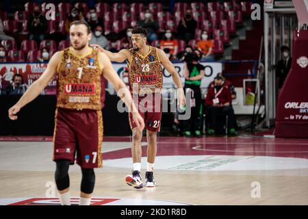 Jeff Brooks (Umana Reyer Venezia) während der Basketball EuroCup Meisterschaft Umana Reyer Venezia gegen Ratiopharm Ulm am 02. Februar 2022 im Palasport Taliercio in Venedig, Italien (Foto: Mattia Radoni/LiveMedia/NurPhoto) Stockfoto