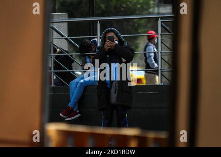 Die Krankenhausbelegung im IESS Quito Sur Hospital ist aufgrund der COVID-19-Pandemie am 2. Februar 2022 in Quito, Ecuador, zurückgegangen (Foto: Rafael Rodriguez/NurPhoto) Stockfoto