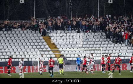 Träger während des Copa Del Rey-Spiels zwischen Rayo Vallecano und RCD Mallorca im Estadio de Vallecas in Madrid. (Foto von DAX Images/NurPhoto) Stockfoto