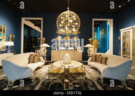 Dekorative Elemente werden auf der INTERGIFT 2022 International Decoration Exhibition auf der Ifema in Madrid gezeigt. 4. Februar 2022 in Madrid, Spanien (Foto von Oscar Gonzalez/NurPhoto) Stockfoto