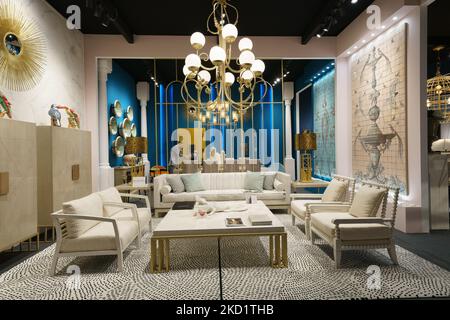 Dekorative Elemente werden auf der INTERGIFT 2022 International Decoration Exhibition auf der Ifema in Madrid gezeigt. 4. Februar 2022 in Madrid, Spanien (Foto von Oscar Gonzalez/NurPhoto) Stockfoto