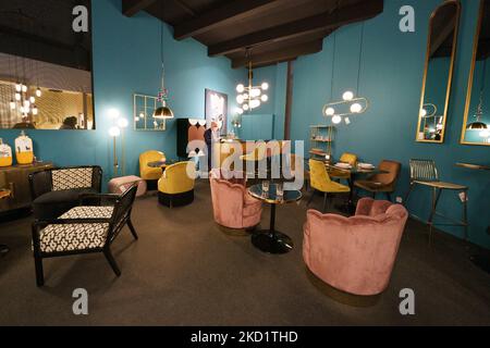 Dekorative Elemente werden auf der INTERGIFT 2022 International Decoration Exhibition auf der Ifema in Madrid gezeigt. 4. Februar 2022 in Madrid, Spanien (Foto von Oscar Gonzalez/NurPhoto) Stockfoto