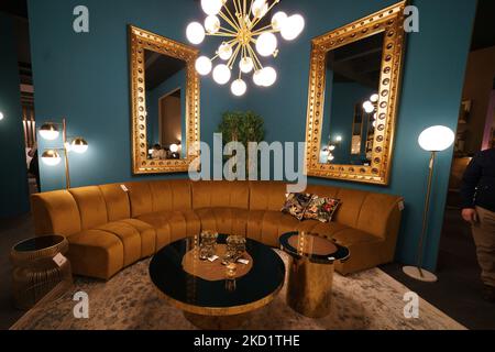 Dekorative Elemente werden auf der INTERGIFT 2022 International Decoration Exhibition auf der Ifema in Madrid gezeigt. 4. Februar 2022 in Madrid, Spanien (Foto von Oscar Gonzalez/NurPhoto) Stockfoto