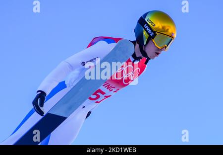 Halvor Egner Granerud aus Norwegen beim Skisprung bei den Olympischen Winterspielen 2022 in Peking im Zhangjiakou Genting Snow Park am 5. Februar 2022 in Zhangjiakou, China. (Foto von Ulrik Pedersen/NurPhoto) Stockfoto