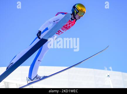 Halvor Egner Granerud aus Norwegen beim Skisprung bei den Olympischen Winterspielen 2022 in Peking im Zhangjiakou Genting Snow Park am 5. Februar 2022 in Zhangjiakou, China. (Foto von Ulrik Pedersen/NurPhoto) Stockfoto