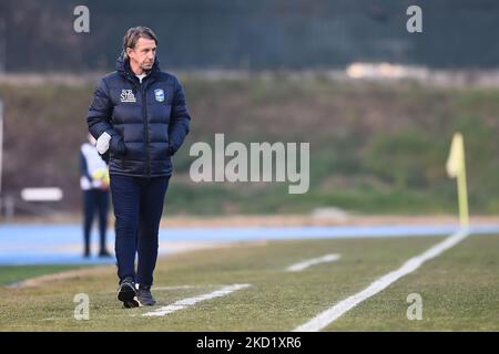 Trainer Stefano Vecchi (Feralpisalo) beim italienischen Fußballspiel der Serie C zwischen Feralpisalo’ und UC AlbinoLeffe am 5. Februar 2022 im Lino Turina Stadium in Salo’ (BS), Italien. (Foto von Michele Maraviglia/NurPhoto) Stockfoto