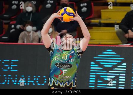 alessandro piccinelli (n.10 Sir Safety conad perugia) während der Volleyball-Meisterschaft der italienischen Serie A der Superliga Sir Safety Conad Perugia gegen den Consar Ravenna am 05. Februar 2022 im PalaBarton in Perugia, Italien (Foto: Loris Cerquiglini/LiveMedia/NurPhoto) Stockfoto