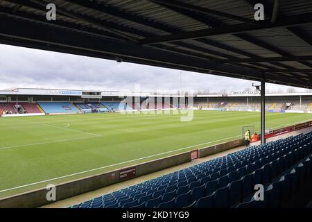 Gesamtansicht des Glanford Park vor dem Spiel der Bet League 2 zwischen Scunthorpe United und Oldham Athletic am Samstag, 5.. Februar 2022 im Glanford Park, Scunthorpe. (Foto von Eddie Garvey/MI News/NurPhoto) Stockfoto