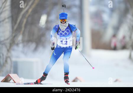 Anais Chevalier-Bouchet aus Frankreich gewann am 7. Februar 2022 in Zhangjiakou, China, während des Biathlon bei den Olympischen Winterspielen 2022 in Peking Silber. (Foto von Ulrik Pedersen/NurPhoto) Stockfoto