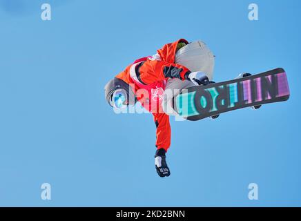 Andre Hoeflich aus Deutschland beim Snowboard - Half Pipe bei den Olympischen Winterspielen 2022 in Peking im Zhangjiakou Genting Snow Park am 11. Februar 2022 in Zhangjiakou, China. (Foto von Ulrik Pedersen/NurPhoto) Stockfoto