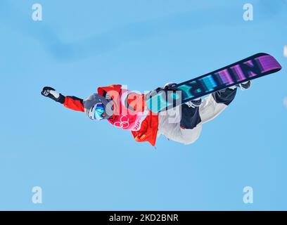 Andre Hoeflich aus Deutschland beim Snowboard - Half Pipe bei den Olympischen Winterspielen 2022 in Peking im Zhangjiakou Genting Snow Park am 11. Februar 2022 in Zhangjiakou, China. (Foto von Ulrik Pedersen/NurPhoto) Stockfoto