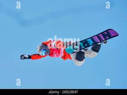 Andre Hoeflich aus Deutschland beim Snowboard - Half Pipe bei den Olympischen Winterspielen 2022 in Peking im Zhangjiakou Genting Snow Park am 11. Februar 2022 in Zhangjiakou, China. (Foto von Ulrik Pedersen/NurPhoto) Stockfoto