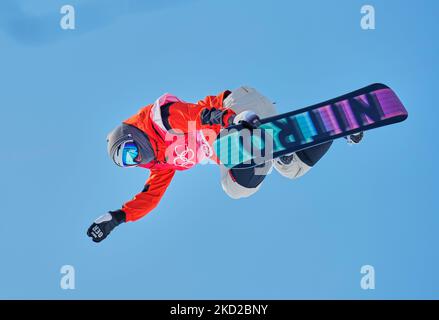 Andre Hoeflich aus Deutschland beim Snowboard - Half Pipe bei den Olympischen Winterspielen 2022 in Peking im Zhangjiakou Genting Snow Park am 11. Februar 2022 in Zhangjiakou, China. (Foto von Ulrik Pedersen/NurPhoto) Stockfoto