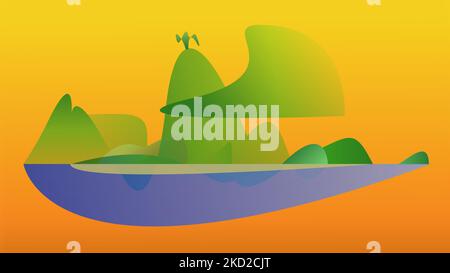 Abstraktes grafisches Vektorbild des Stadtbildes von Rio de Janeiro Stockfoto