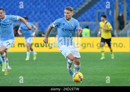 Ciro immobile (SS Lazio) während der Italienischen Fußball-Liga Ein 2021/2022-Spiel zwischen SS Lazio und Bologna FC im Olimpic Stadium in Rom am 12. Februar 2022. (Foto von Fabrizio Corragetti/LiveMedia/NurPhoto) Stockfoto