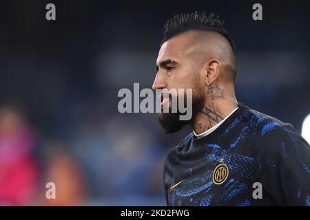 Arturo Vidal vom FC Internazionale während der Serie Ein Spiel zwischen SSC Napoli und FC Internazionale im Stadio Diego Armando Maradona Neapel Italien am 12. Februar 2022. (Foto von Franco Romano/NurPhoto) Stockfoto