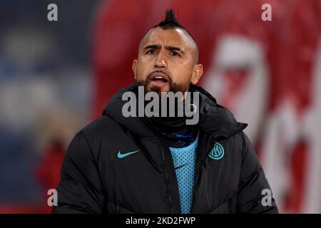 Arturo Vidal vom FC Internazionale während der Serie Ein Spiel zwischen SSC Napoli und FC Internazionale im Stadio Diego Armando Maradona Neapel Italien am 12. Februar 2022. (Foto von Franco Romano/NurPhoto) Stockfoto