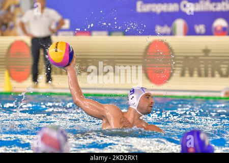 Nichola Presciutti (Italien) während der Weltliga der Wasserpolo-Internationals-Männer 2022 - Italien gegen die Slowakei am 15. Februar 2022 im Bruno Bianchi Pool in Triest, Italien (Foto: Marco Todaro/LiveMedia/NurPhoto) Stockfoto