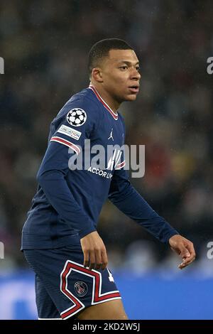 Kylian Mbappe von PSG während der UEFA Champions League-Runde mit sechzehn Beinchen eins zwischen Paris Saint-Germain und Real Madrid am 15. Februar 2022 im Parc des Princes in Paris, Frankreich. (Foto von Jose Breton/Pics Action/NurPhoto) Stockfoto