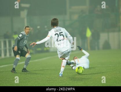 Antonio Gallo von uns Lecce während der italienischen Serie B, Fußballspiel zwischen Alesandria Calcio und uns Lecce, am 16. Februar 2022 im Moccagatta Stadion von Alessandria, Italien. (Foto von Nderim Kaceli/LiveMedia/NurPhoto) Stockfoto
