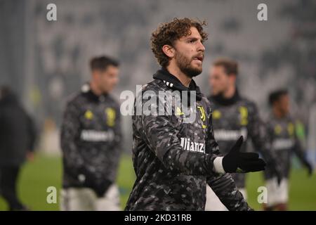 Manuel Locatelli vom FC Juventus während des Fußballmatches der Serie A zwischen dem FC Juventus und dem FC Turin im Allianz Stadium am 18. Februar 2022 in Turin, Italien (Foto: Alberto Gandolfo/NurPhoto) Stockfoto