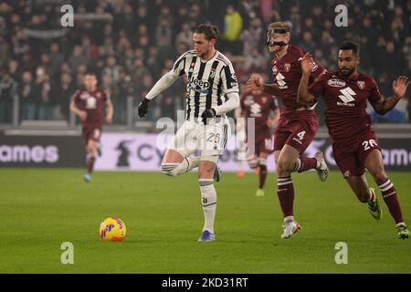 Adrien Rabiot vom FC Juventus beim Fußballspiel der Serie A zwischen dem FC Juventus und dem FC Turin im Allianz Stadium am 18. Februar 2022 in Turin, Italien (Foto: Alberto Gandolfo/NurPhoto) Stockfoto