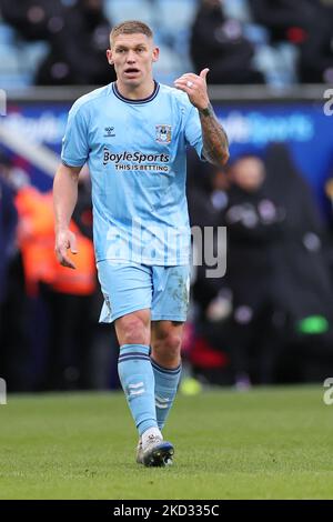 Martyn Waghorn von Coventry City ist am Samstag, dem 19.. Februar 2022, beim Sky Bet Championship-Spiel zwischen Coventry City und Barnsley in der Coventry Building Society Arena in Coventry zu sehen. (Foto von James Holyoak/MI News/NurPhoto) Stockfoto