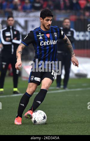 Giuseppe Mastinu (Pisa) während des Spiels der italienischen Fußball-Serie B AC Monza gegen AC Pisa am 19. Februar 2022 im Stadio Brianteo in Monza (MB), Italien (Foto: Gabriele Masotti/LiveMedia/NurPhoto) Stockfoto