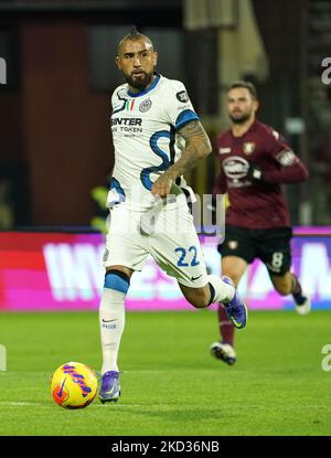 Arturo Vidal vom FC Internazionale Milano während des Serie-A-Spiels zwischen uns Salernitana und dem FC Internazionale Milano am 17. Dezember 2021 Stadion Arechi in Salerno, Italien (Foto: Gabriele Maricchiolo/NurPhoto) Stockfoto