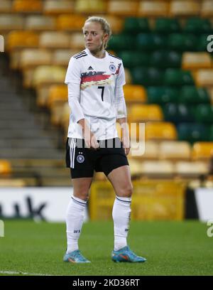 Lea Schuller (Bayern München) aus Deutschland beim Arnold Clark Cup zwischen Deutschland und Kanada auf der Carrow Road, Norwich am 20.. Februar 2022 (Foto by Action Foto Sport/NurPhoto) Stockfoto