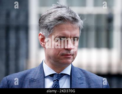 Botschafter der Ukraine im Vereinigten Königreich Vadym Prystaiko verlässt am 21. Februar 2022 die Downing Street 10 in London, England. (Foto von David Cliff/NurPhoto) Stockfoto