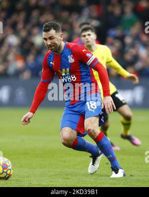 James McArthur aus dem Crystal Palace während der Premier League zwischen Crystal Palace und Chelsea im Selhurst Park Stadium, London, am 19.. Februar 2022 (Foto by Action Foto Sport/NurPhoto) Stockfoto